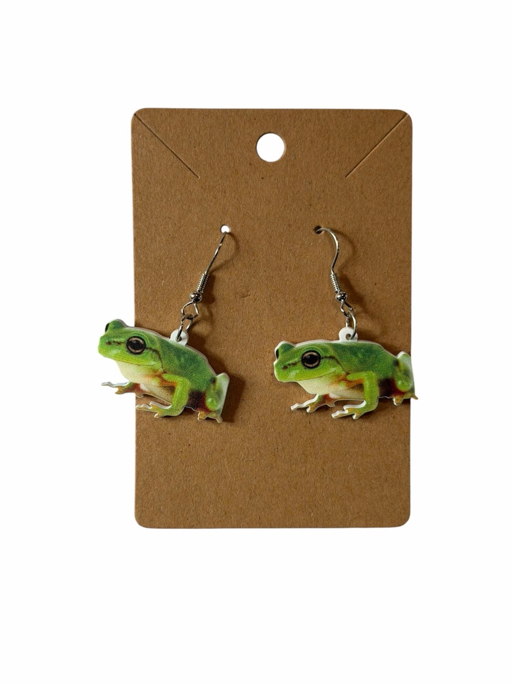 Green Tree Frog Dangle Earrings - Reptile Pet Design